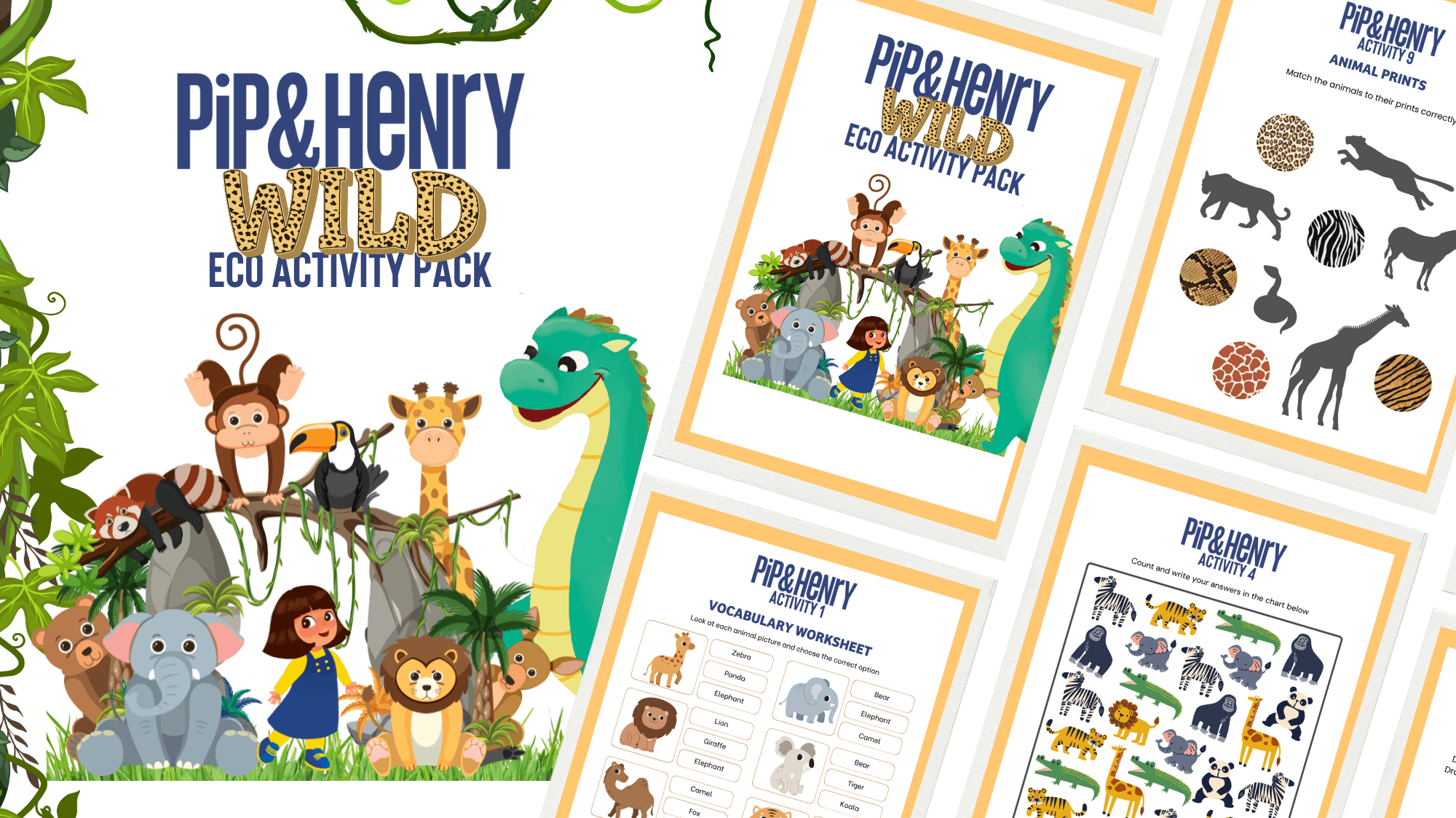 WILD Animals Eco Activity Pack!